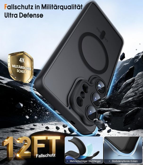 Матов magsafe кейс за samsung galaxy s26 ultra - черен - със защита на