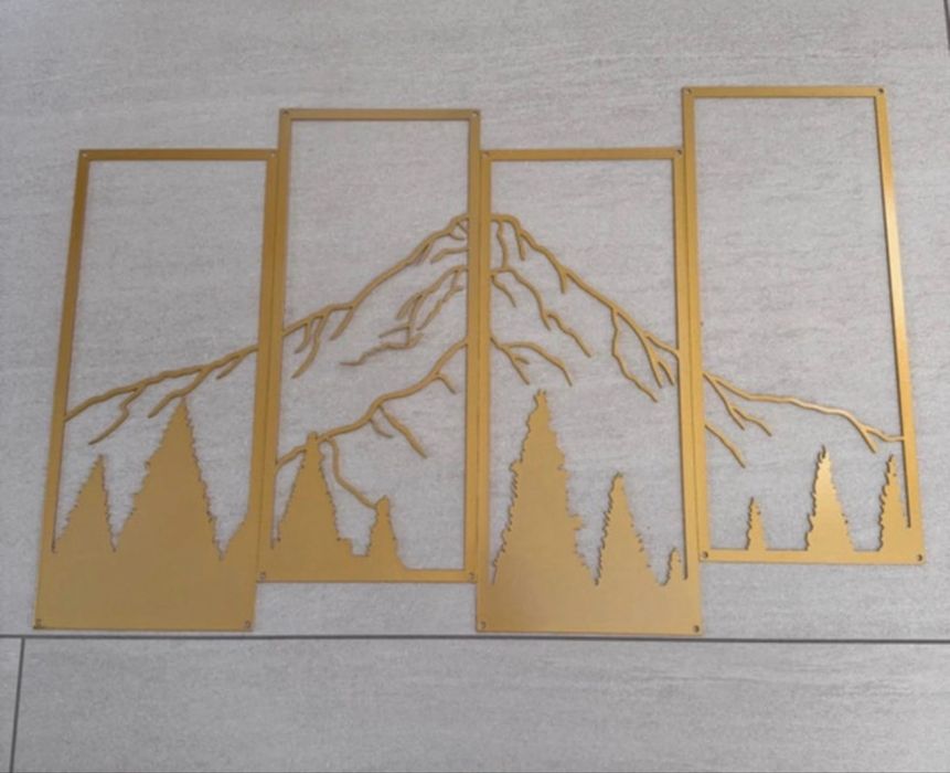 Decorațiuni murale aurii metalice - 4 bucati Nou, in cutie