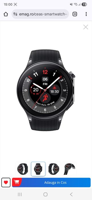 Vand Ceas Smartwatch OnePlus Watch 2, Black Steel nou, sigilat