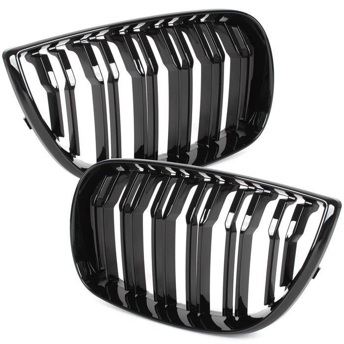Grile duble BMW Seria 1 E87, E81 2004-2007 Negru Lucios