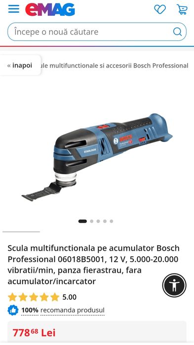 Bosch GOP 12V-28 - Multicutter fara acumulatori si incarcator, Li-Ion, 12 V, - Ah, Sigilat