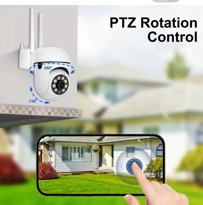 2 броя WiFi Камери за Наблюдение,  1080P HD, Външни, 4.0Х Зум, ССТѴ IP