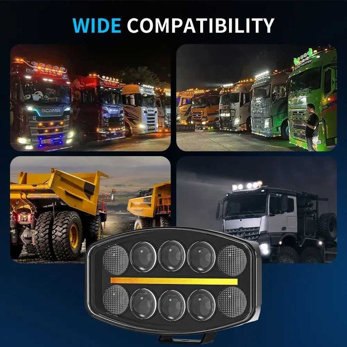 LED мощен диоден фар 12-24V за камиони трактор земеделски машини 10C01