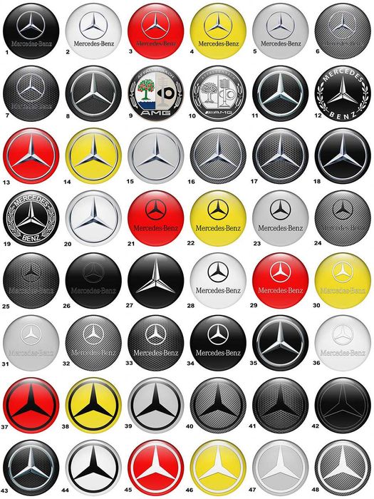 4 броя Силиконови стикери за Капачки за Джанти с лого Mercedes