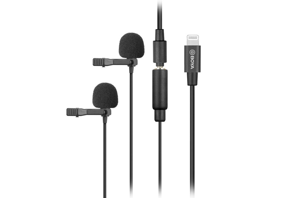 BOYA BY-M2D Двойной петличный микрофон для iPhone