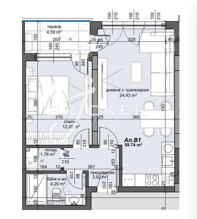 2-стаен в Пловдив-Тракия