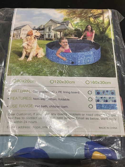 Piscină pliabilă pentru câini / copii – 80×20 cm PVC gros Antiderapantă