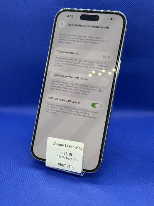Magazin Vindem: Iphone 14 Pro Max, 128GB, 100% bateria