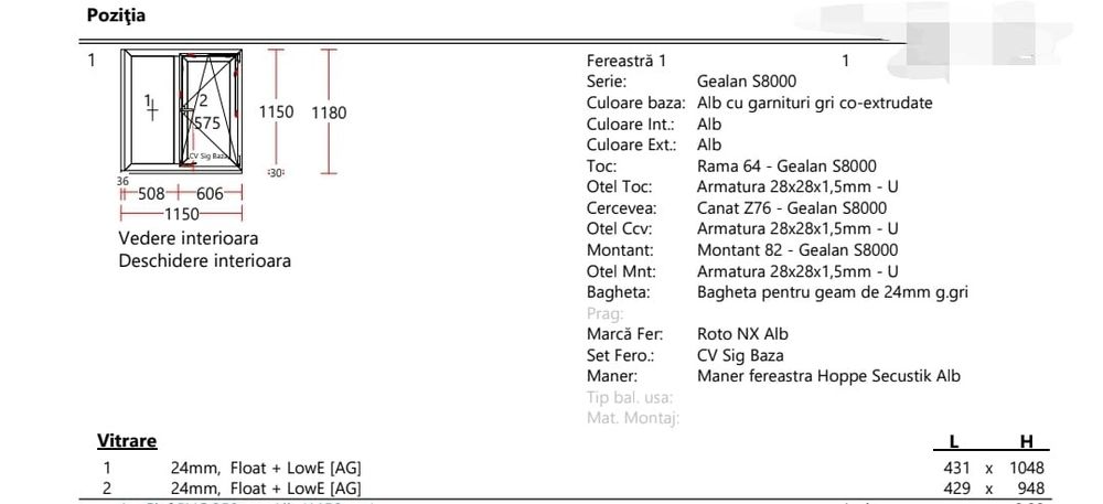 Vând ferestre Tâmplărie PVC