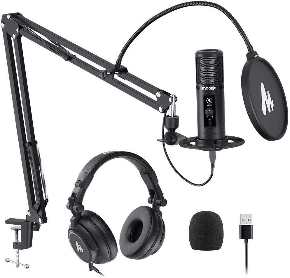 Микрофон MAONO AU-PM422 USB + наушники AU-MH601 для подкастов: 160 у.е ...