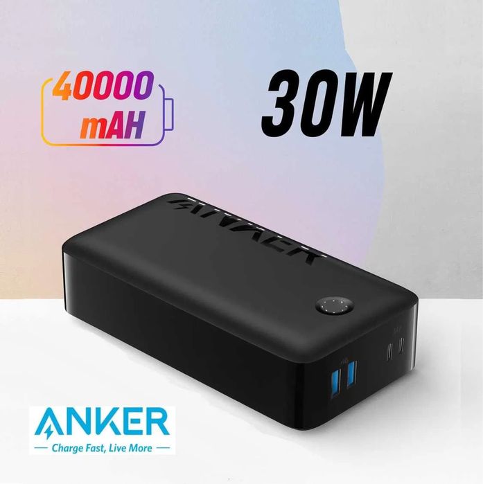 Power bank 40000mah внешний аккумулятор 30w 2 usb 2 type-c