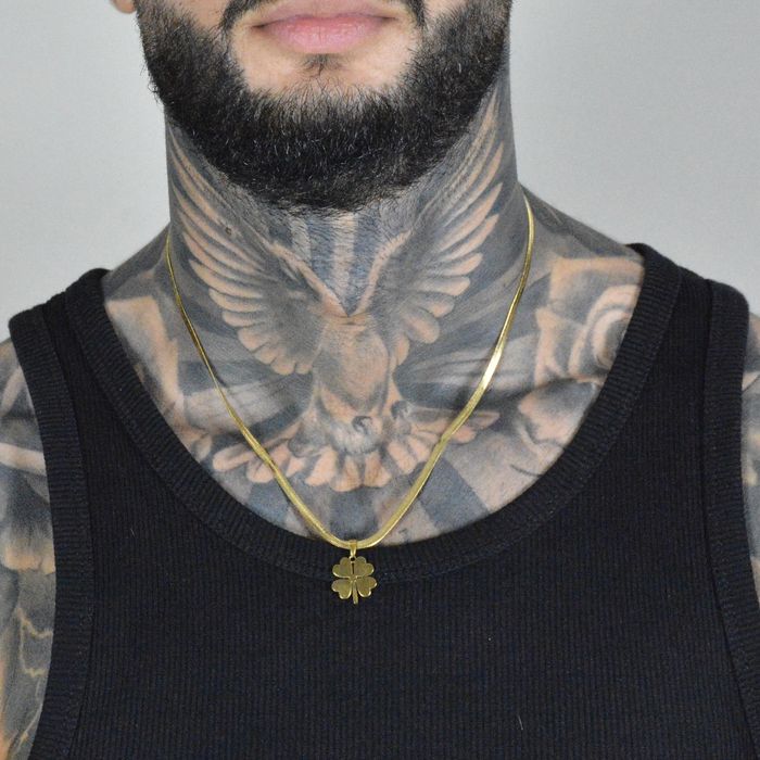 Lant/ Colier Snake/ Sarpe cu Pandantiv Trifoi Otel Inoxidabil