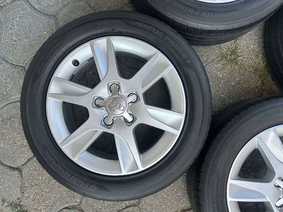 Jante aliaj 5x112mm, anvelope vara 205/55 R16, Audi A3, A4 B6, B7, VW, Seat, Skoda