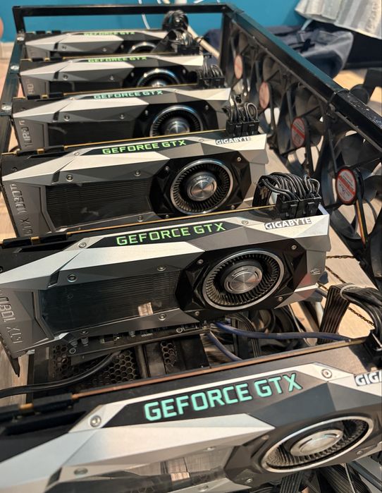 Майнинг риг с 6× NVIDIA GeForce GTX 1080 Ti Founders Edition 11GB