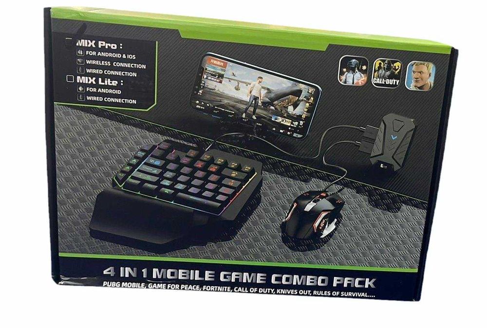 4 в 1 гейминг клавиатура и мишка за телфон Mobile Game Combo Pack