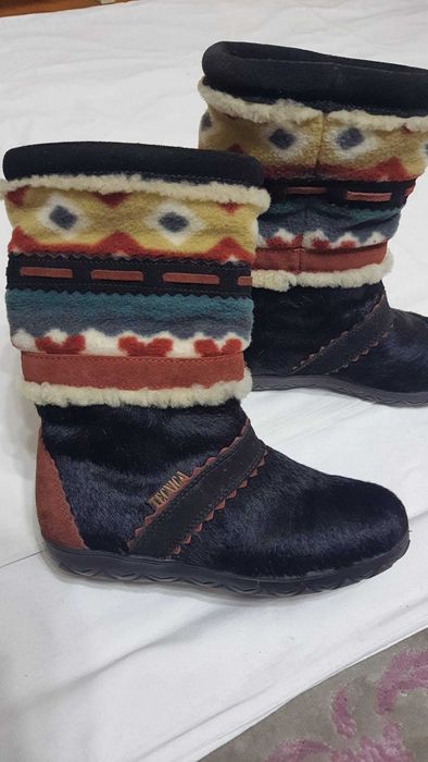 Cizme scurte imblanite natural, TECNICA, piele foca marimea 37,5