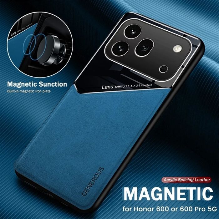Honor 600 Pro / 600 / 600 Lite / GENEROUS Кожен кейс гръб с магнит