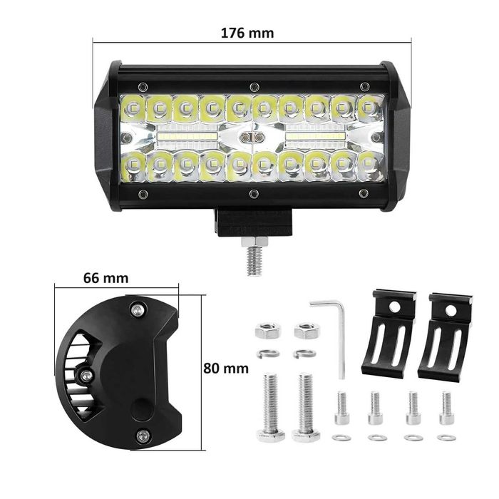 SET 2 proiectoare LED BAR auto tractor camion ATV 12V 24V 240W 24000LM ...