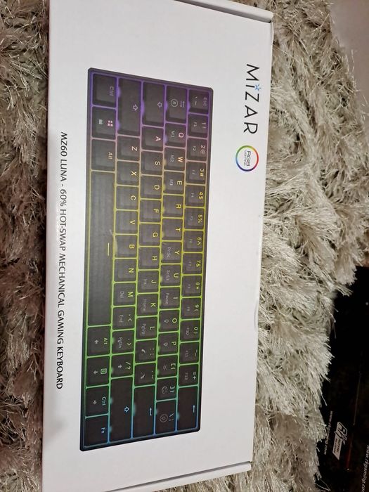 Tastatură mecanică gaming Noua Mizar MZ60 Luna – RGB, 62 taste, neagra