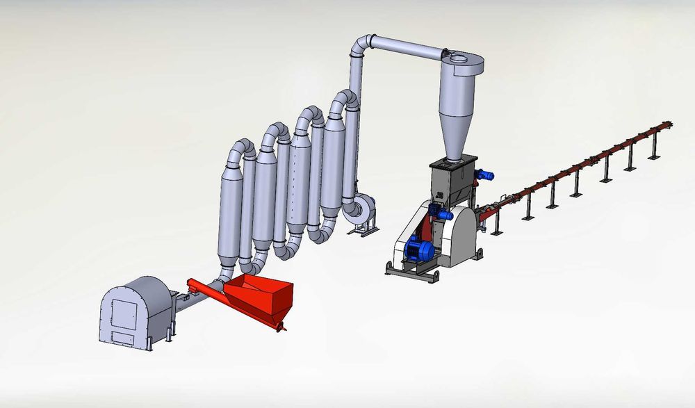 Linie brichetare rumeguș producere brichete 050-350 kg/ora