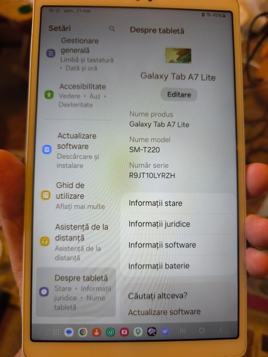 Vând Tableta Samsung Galaxy tab a7 lite!