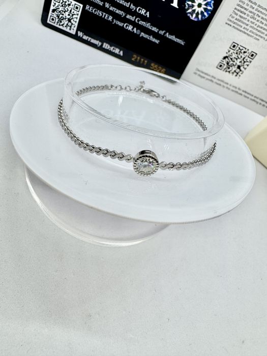 Сребърна гривна с мойсанит (Диамант) 0.5 карата