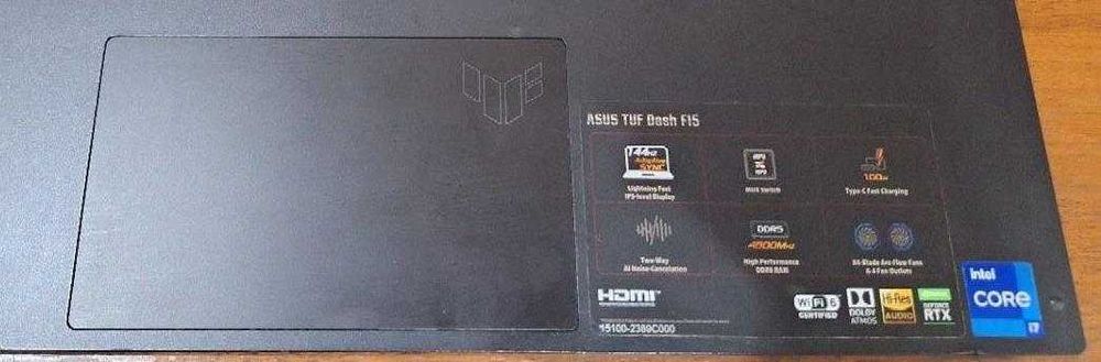 Мощный ноутбук ASUS TUF Dash F15, для геймеров, дизайнеров и т.д.