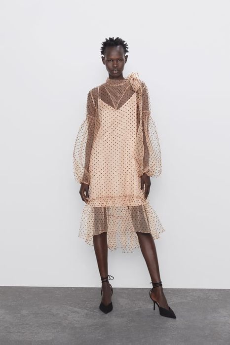 Rochie din organza cu buline Zara limited edition