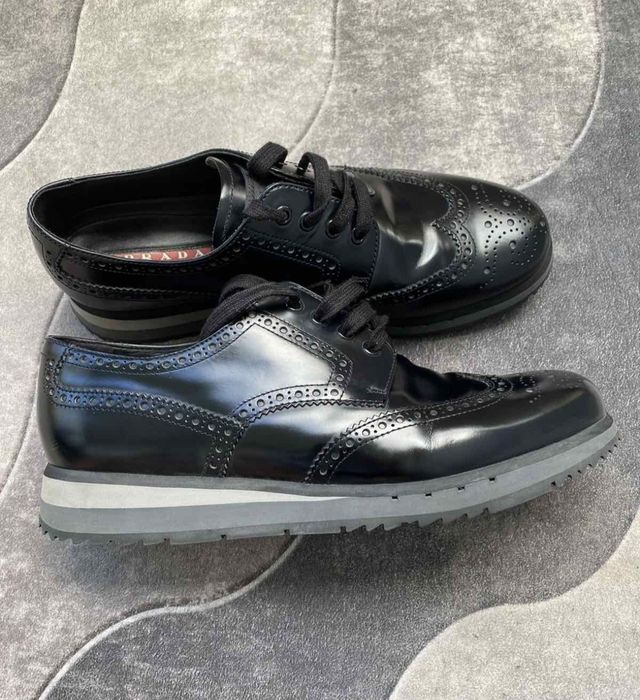 Кожени обувки Prada номер 46