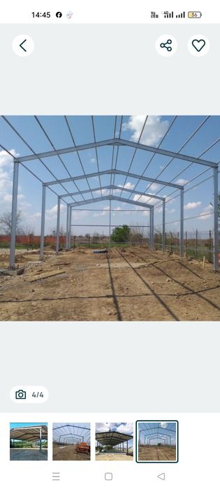 Vând hale și structuri metalice cu prindere pe surub