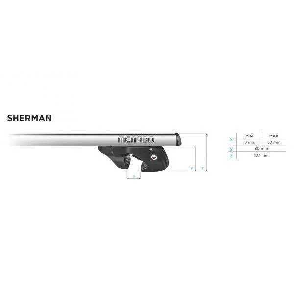 Bare transversale Menabo Sherman Silver XL pentru bare longitudinale