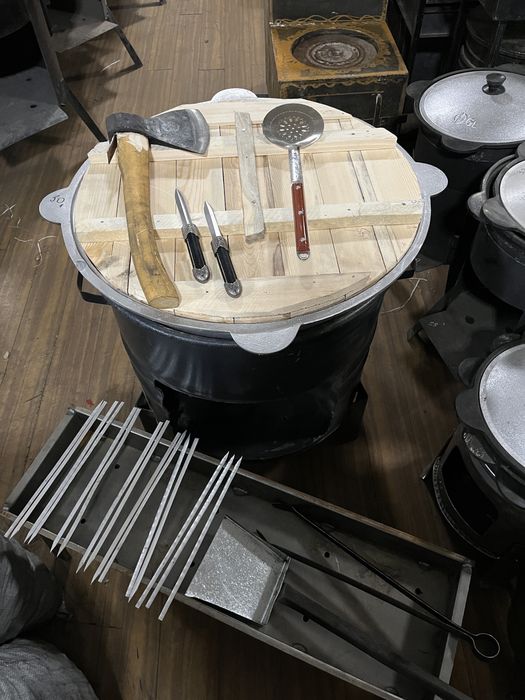 Акция! Қазан,ошақ,мангал,балта,пышақ