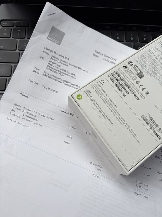 iPhone 17 Pro Max NOU SIGILAT 256g Alb Neverlock Factura Garantie 2ani