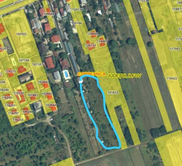 De vanzare teren intravilan, 5339 mp, Corbeanca central, langa Lidl, al doilea rand de la sos Unirii
