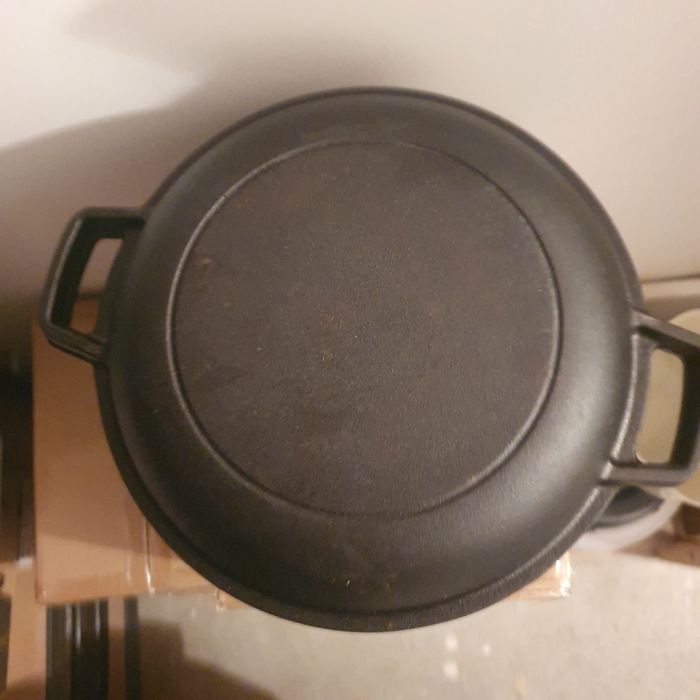 Ceaun din fonta cu capac 2in1, Uno Casa, oala 4.7L, tigaie 1.5L