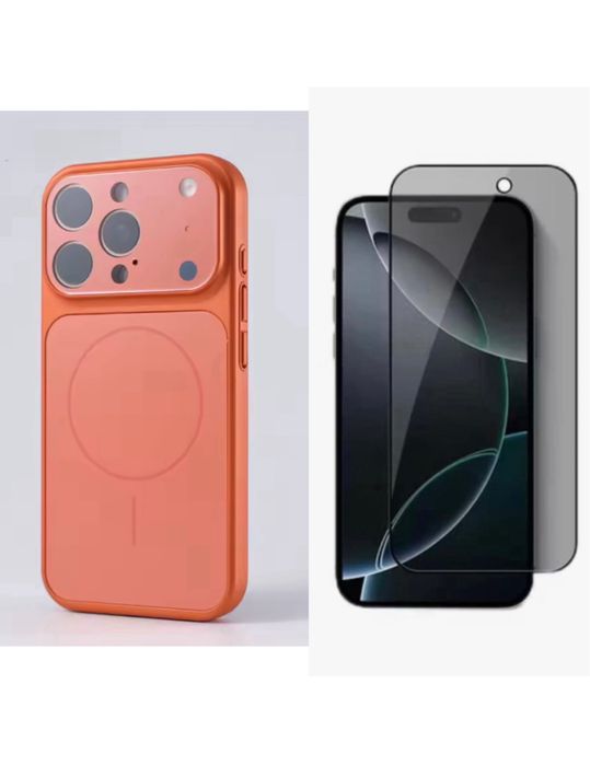 Husa Magsafe Glass + Folie Sticla Iphone 17/17 PRO/17 PRO MAX/17 AIR