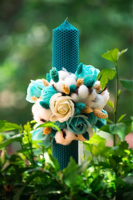 Lumanari botez realizate manual