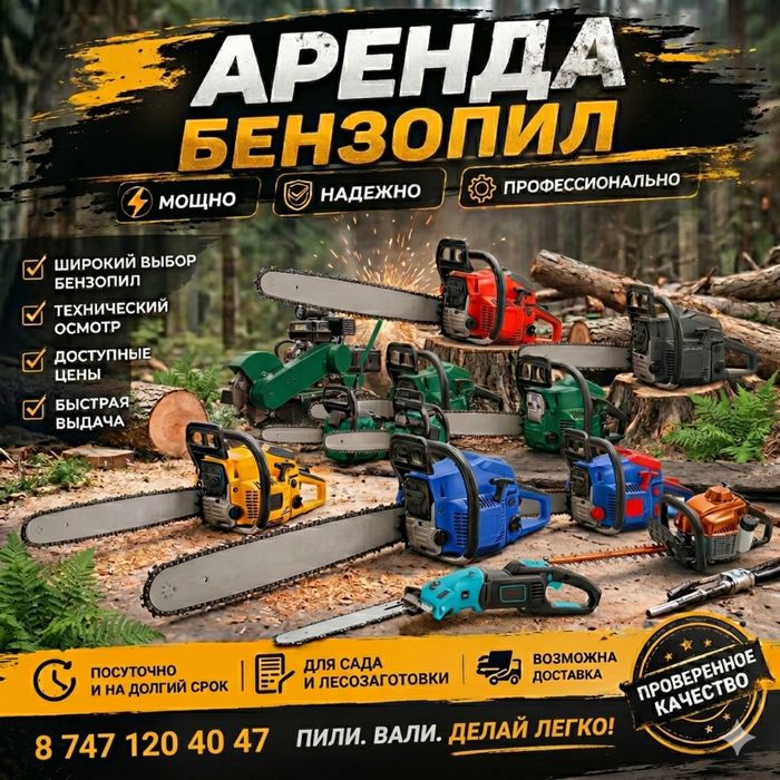 Аренда прокат Бензопил