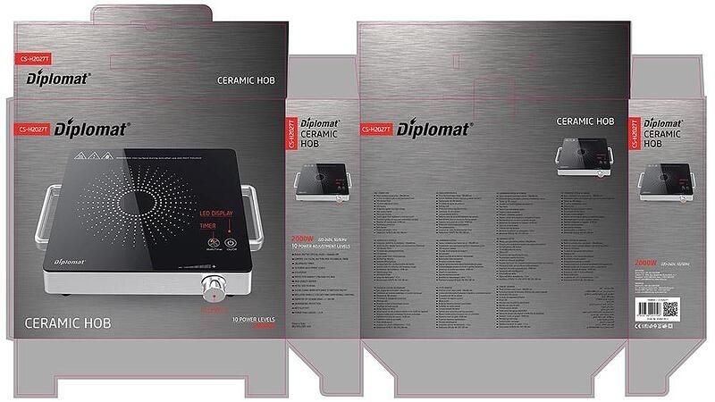 Керамичен котлон Diplomat CS-H2027T, 2000W