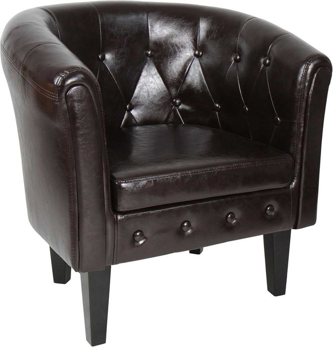 Фотьойл в стил Честърфийлд от изкуствена кожа