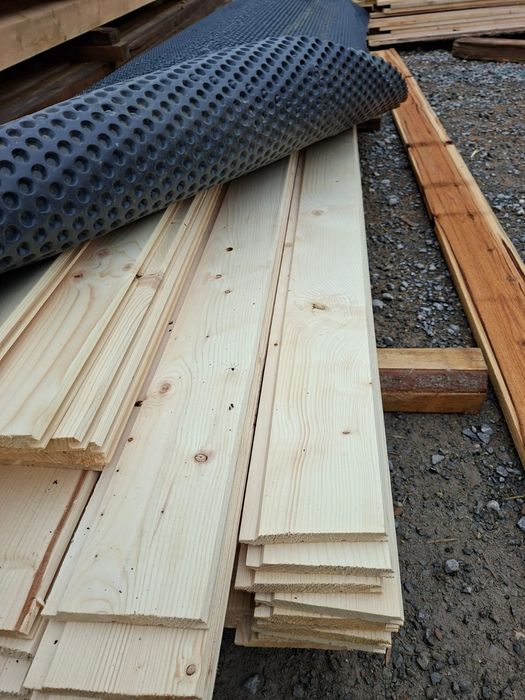 Lambriu lemn rășinoase din  molid și pin. Dușumea, lambriu semirotund