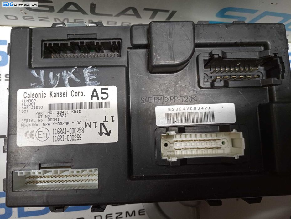 Calculator Modul Confort Comfort Nissan Juke 1.5 DCI 2010 - 2014 Cod 284B11KB1D 116RAI-000258 116RI-000259 [M4321]