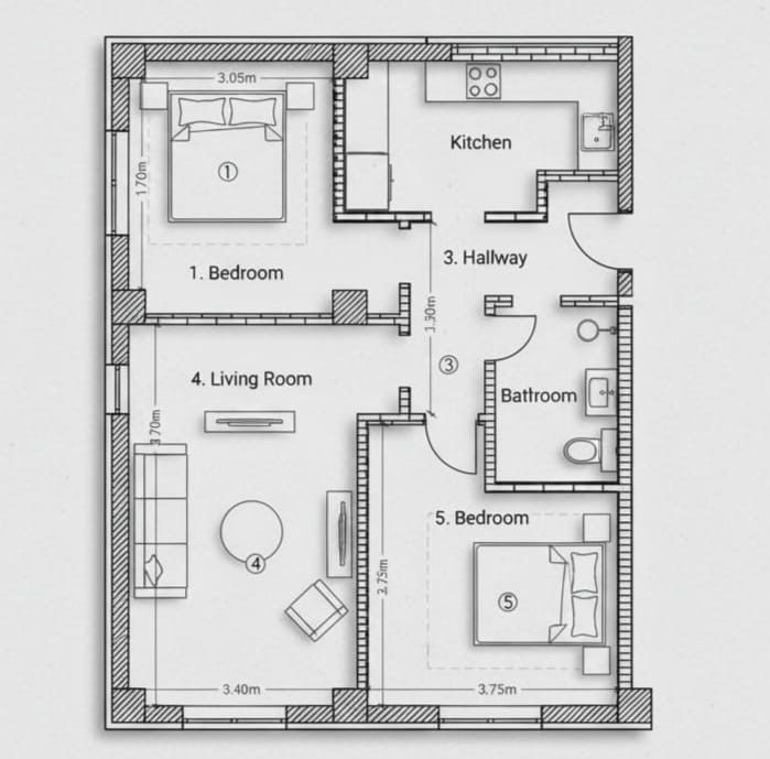 MANASTIREA GALATA-apartament cu 3 camere la bloc NOU intabulat 65 mp !