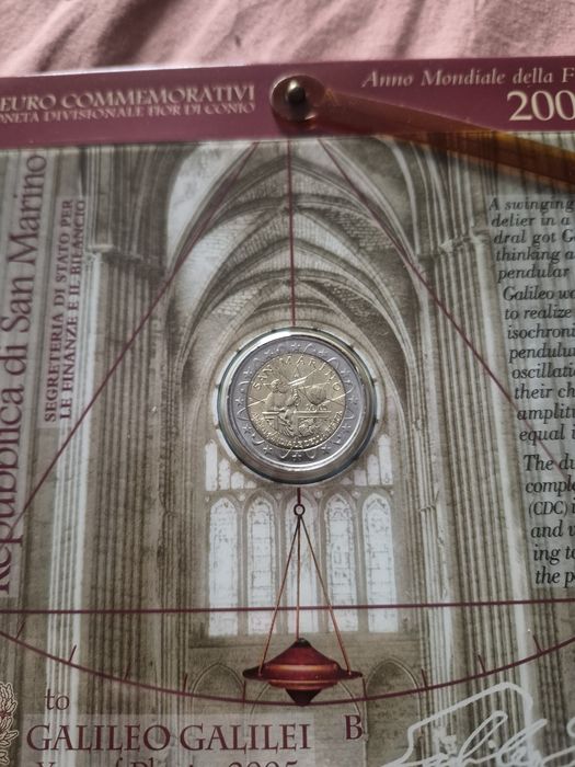 Сет Сан Марино 2 евро, 2004 Borghesi, 2005 Galileo Galilei, San Marino 2 euro
