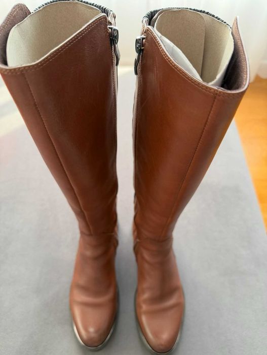 Cizme dama, piele, maro