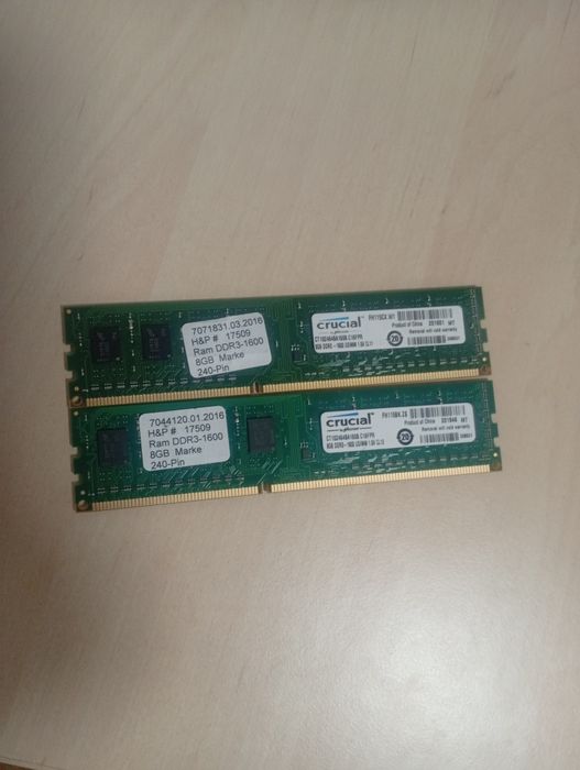 2x8gb ddr3 RAM (оперативна памет) 1600mhz