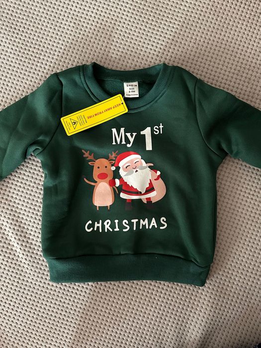 Коледен пуловер за бебе 6-9м