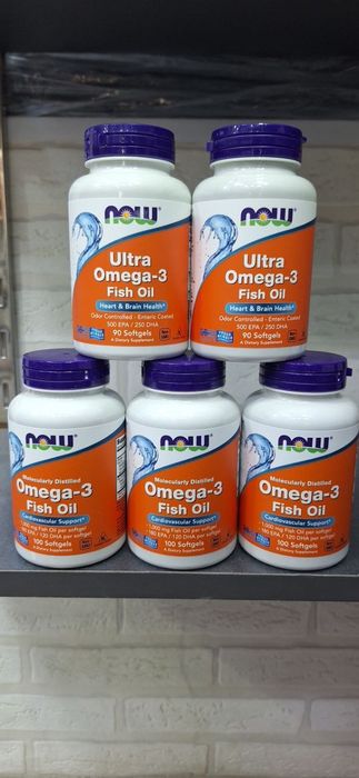 NOW Omega-3 100 Softgels – Original, Yangi