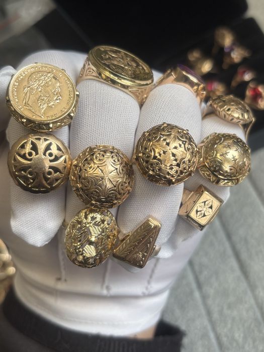Много красиви Златни Руски пръстени 14 карата злато