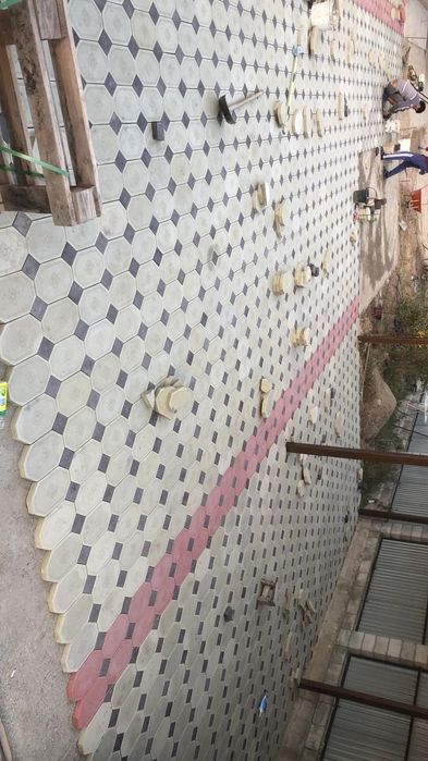 Укладка бурсчатка, Укладка плитки.